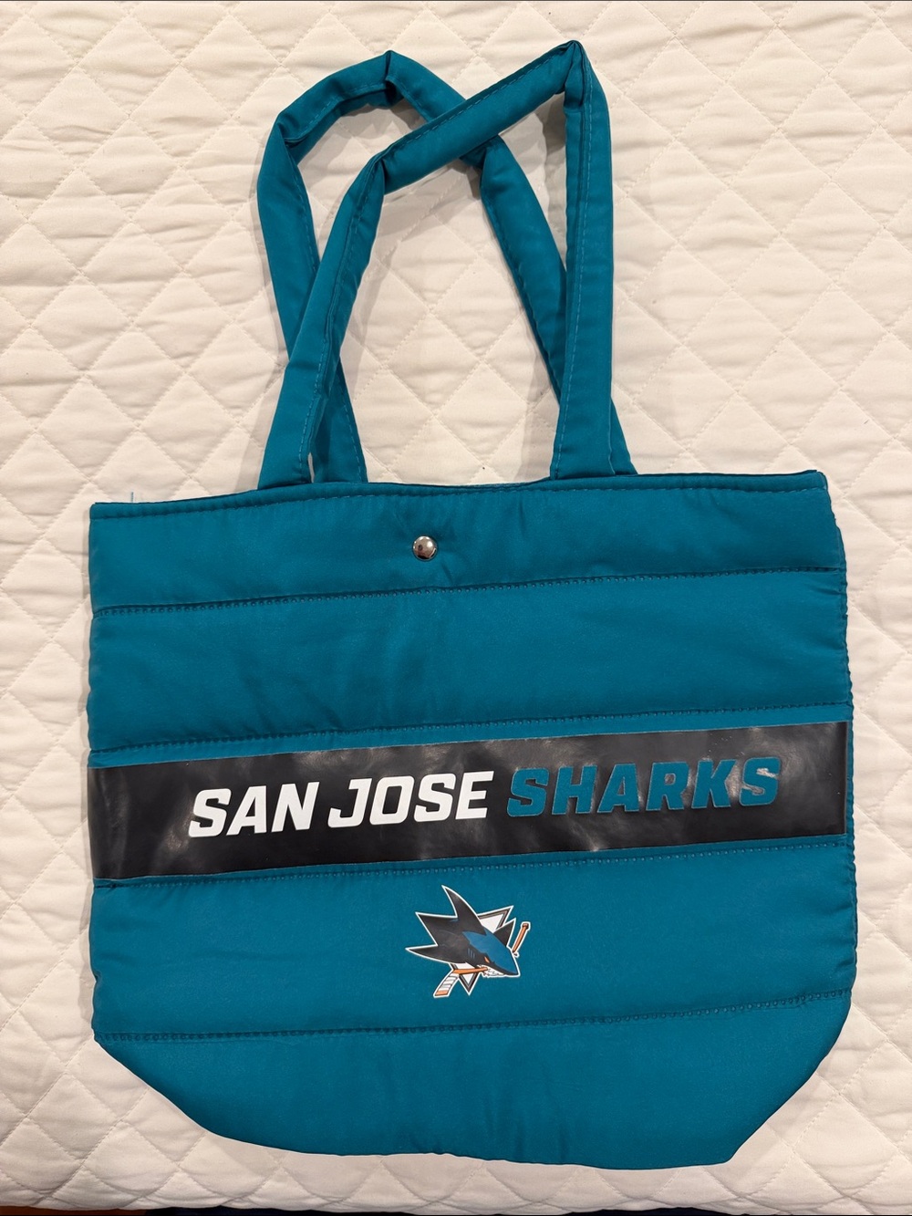 NEW San Jose Sharks 2/28/26 SGA Puffy Tote Bag Educator Appreciation Game NHL